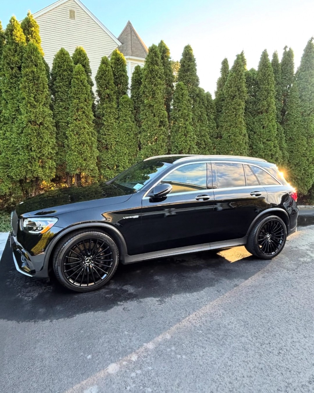 Black Mercedes-Benz GLC AMG with stunning glossy finish